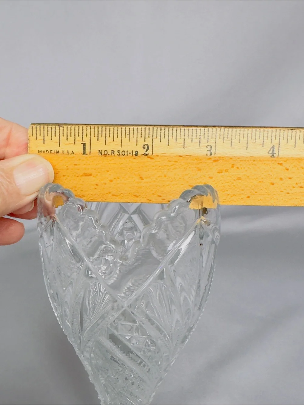 Vintage Bryce Higbee Palm Leaf Clear Glass 8.5